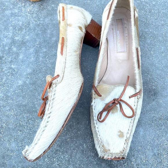Michael Kors real animal skin fur shoes size 8 made in Italy - Picture 1 of 9